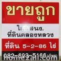 ที่ดิน เพียง 1 กม.จาก สนง.ที่ดินคลองหลวง  เนื้อที่ 5ไร่ 2งาน 86วา2